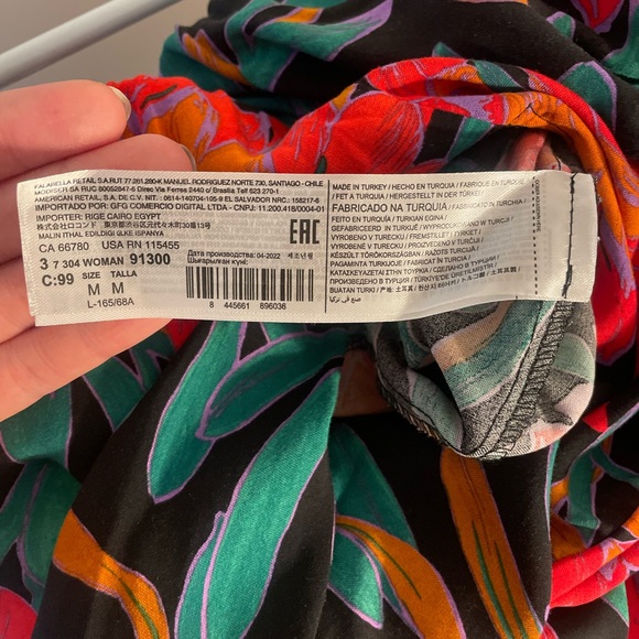 NWT Mango tropical printed skirt with bow Medium - Picture 8 of 9